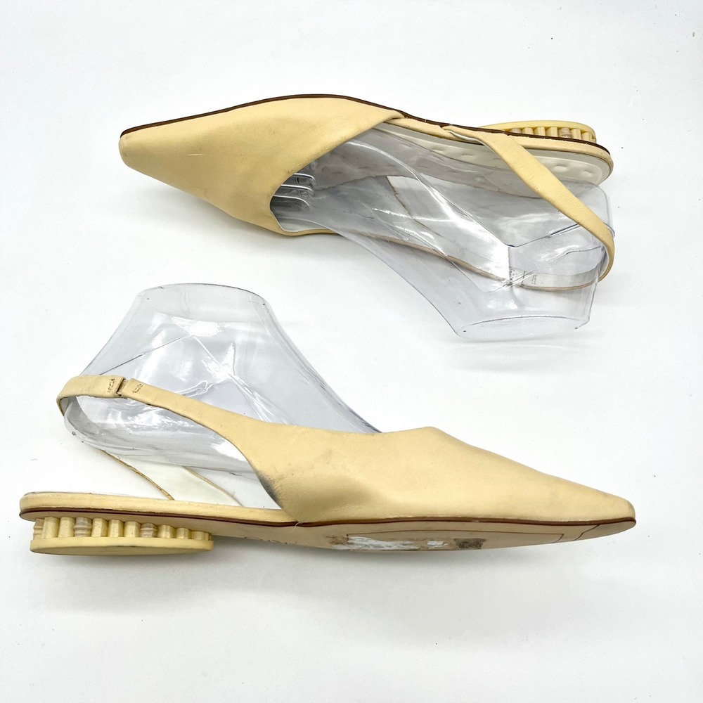Franco Sarto A-Riva Slingback Flats Pointed Toe Dress Shoes Minimalist Beige 8.5 - Picture 5 of 7